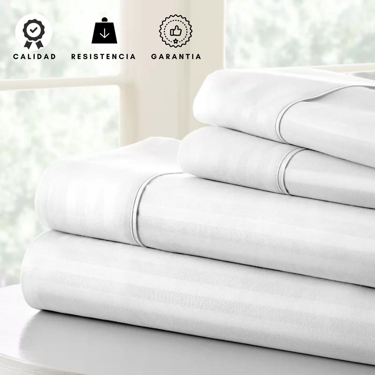 EKONOMODO COLOMBIA - Sabanas Hoteleras Luxury Blanco 300 Hilos King (2X2)