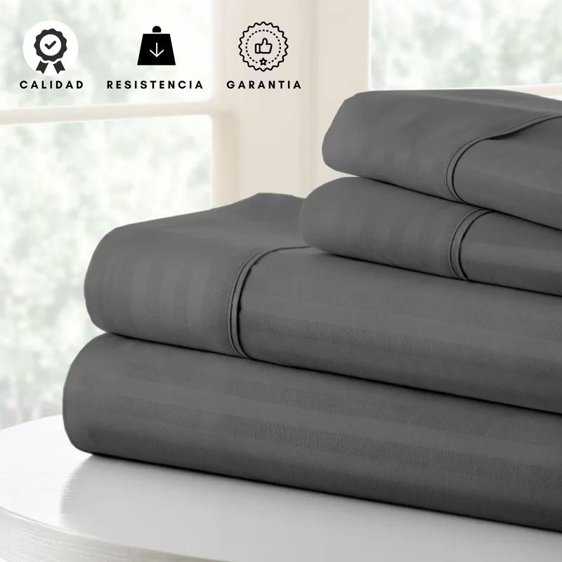 EKONOMODO COLOMBIA - Sabanas Hoteleras Luxury gris oscuro 300 Hilos Doble (1,40x1,90)