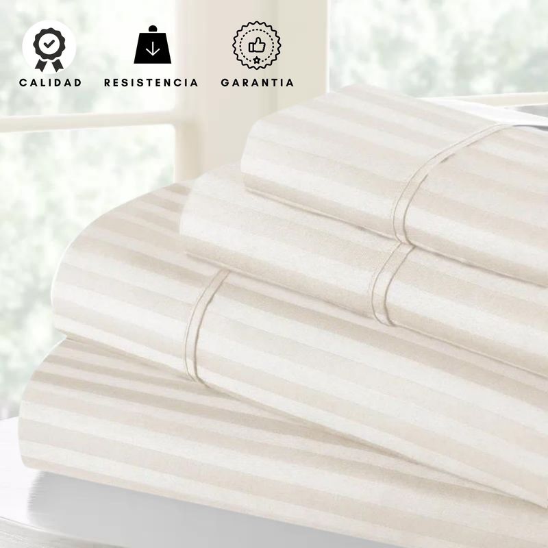 EKONOMODO COLOMBIA - Sabanas Hoteleras Luxury beige 300 Hilos Doble (1,40x1,90)