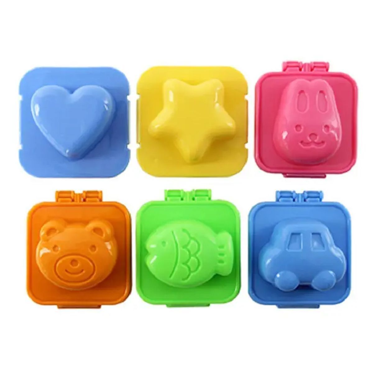 ENFANTASY - Moldes Plásticos Para Huevos / Arroz Pack X 6 Figuras Niños