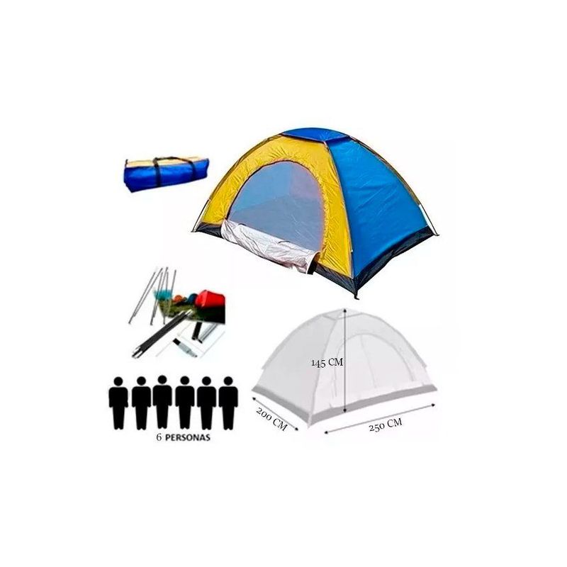 GENERICO - Camping para 6 personas - multicolor
