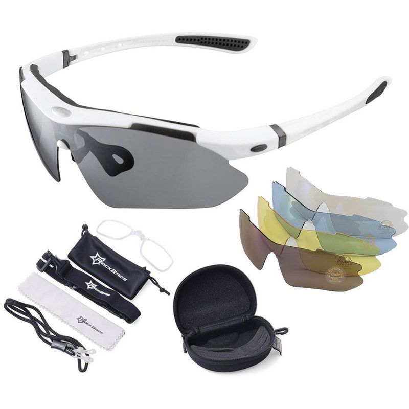 ROCKBROS - Gafas rockbros 5 lentes intercambiables blancas