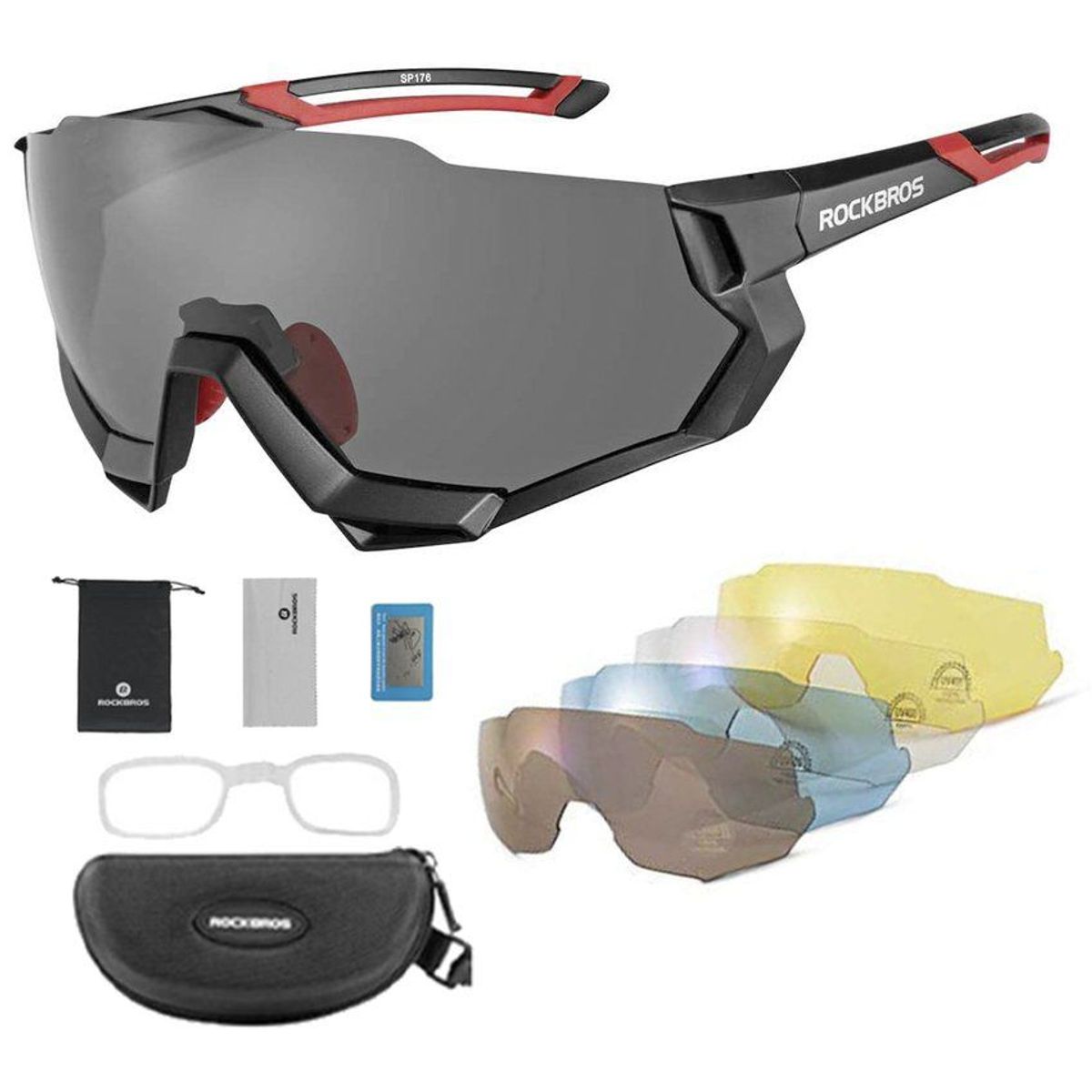 ROCKBROS - Gafas rockbros polarizadas 10131 5 lentes ciclismo