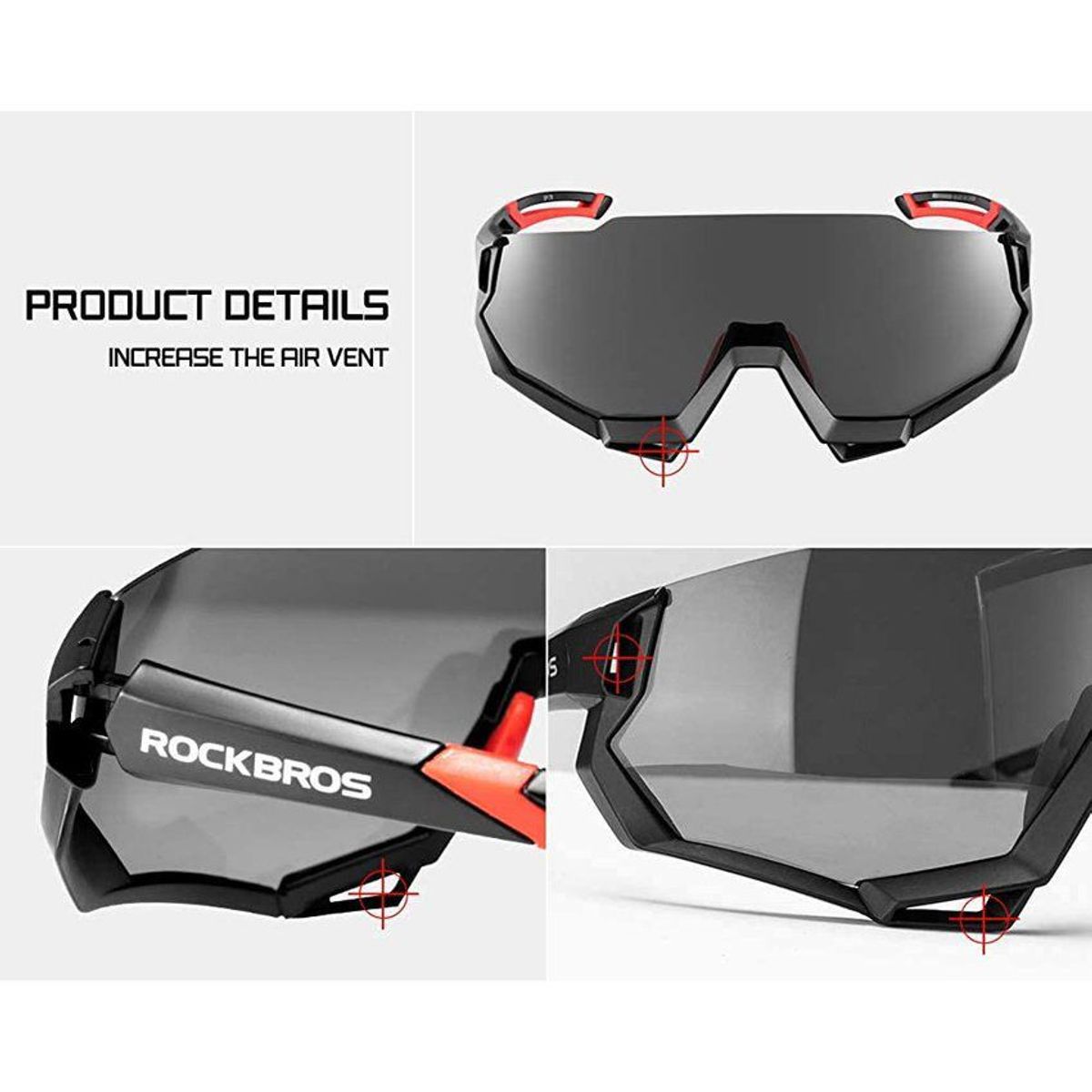 ROCKBROS - Gafas rockbros polarizadas 10131 5 lentes ciclismo