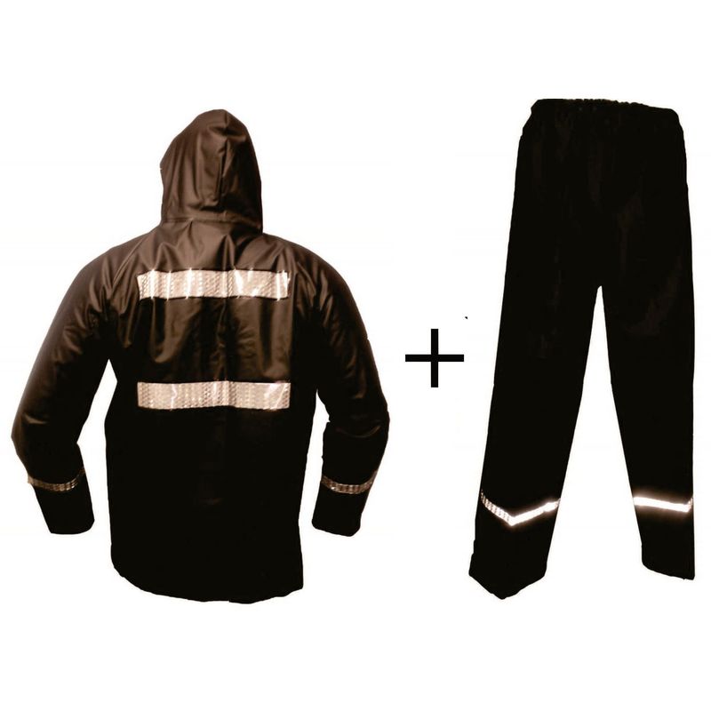 GENERICO - Impermeable Para Moto De 2 Piezas SDC Negro Talla: L