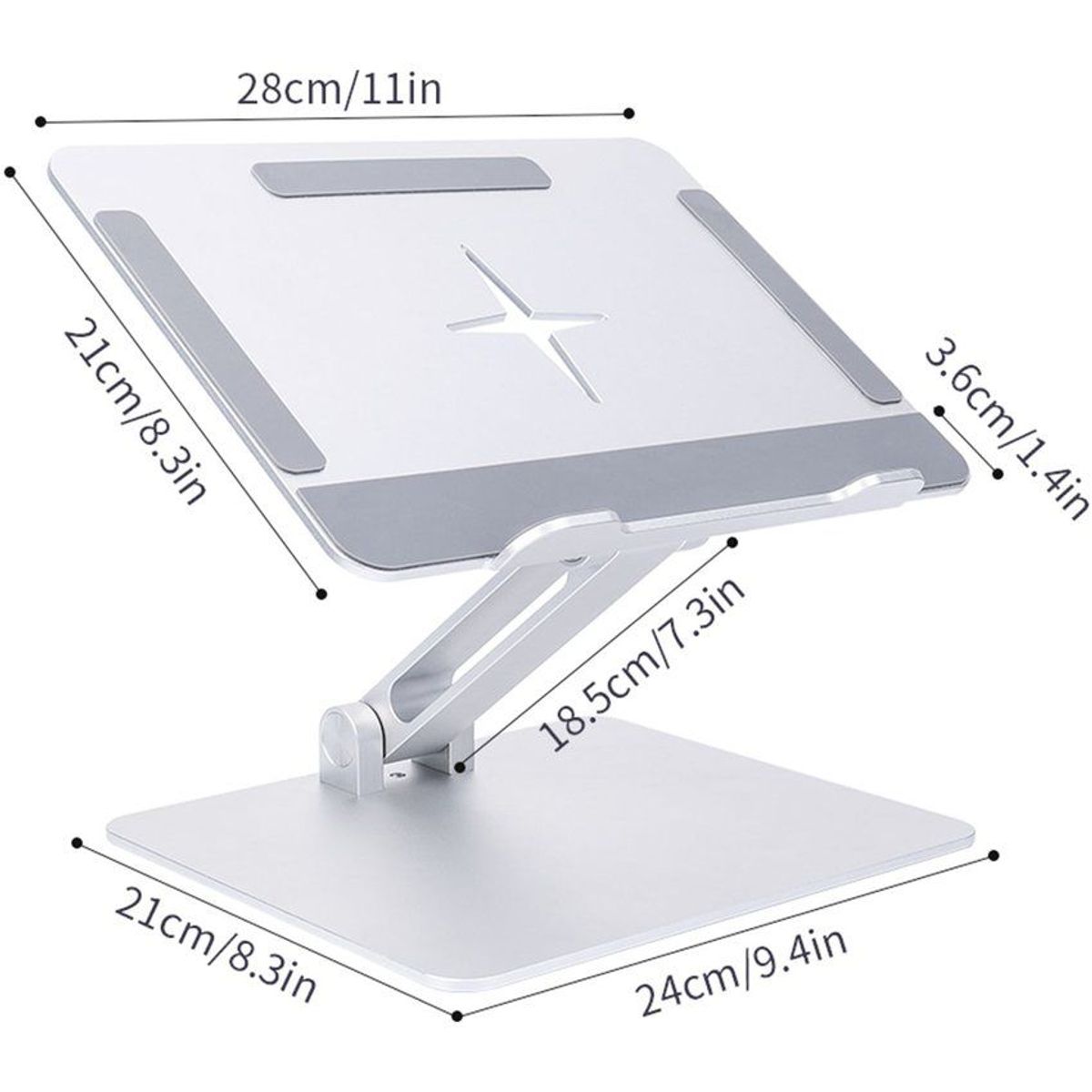 GENERICO - Soporte para pc portátil altura graduable aluminio