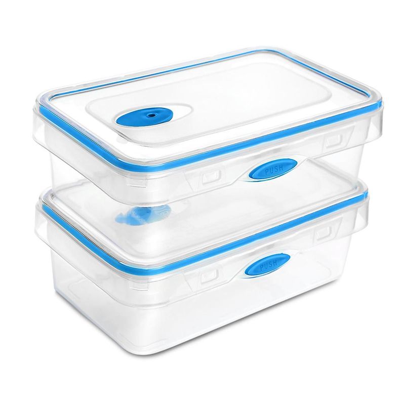 CHEF MASTER - Set X2 Recipientes para cocina tapper hermético portacomida Azul