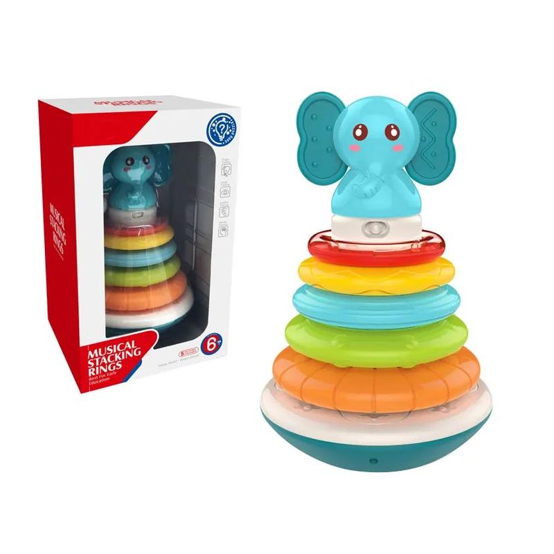 KIDSHOP - Juguete Apilable Didactico Elefante Bebe Musical Luces J9148