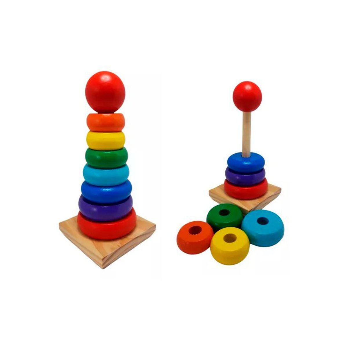 GENERICO - Juguete didactico torre para encajar- multicolor