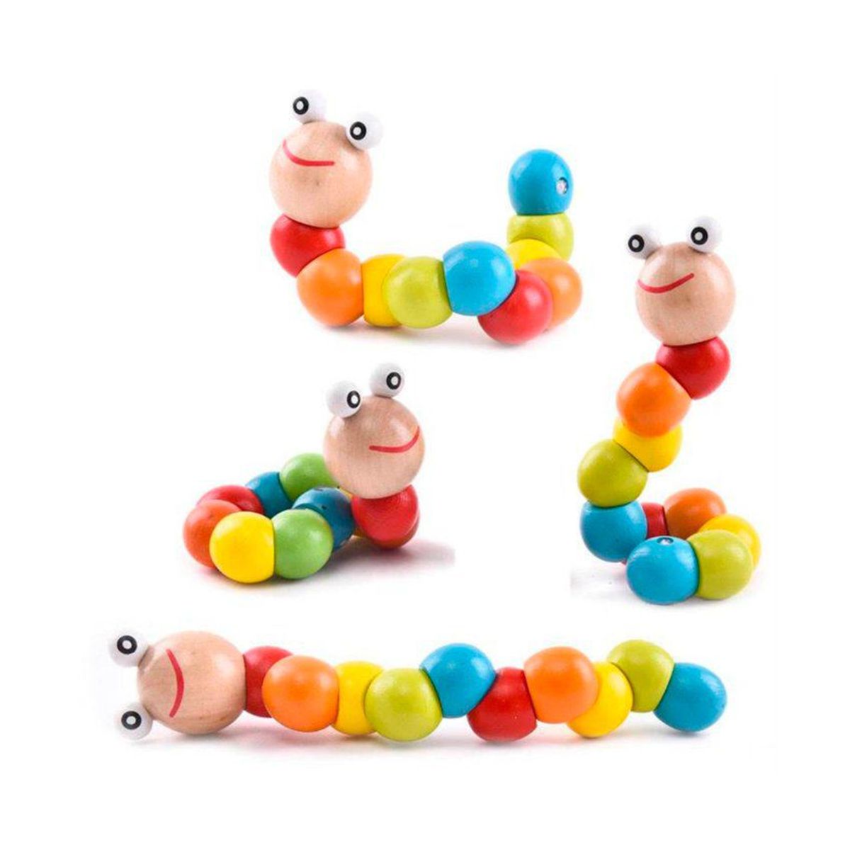 GENERICO - Juguete didactico gusano articulado sensorial - multicolor