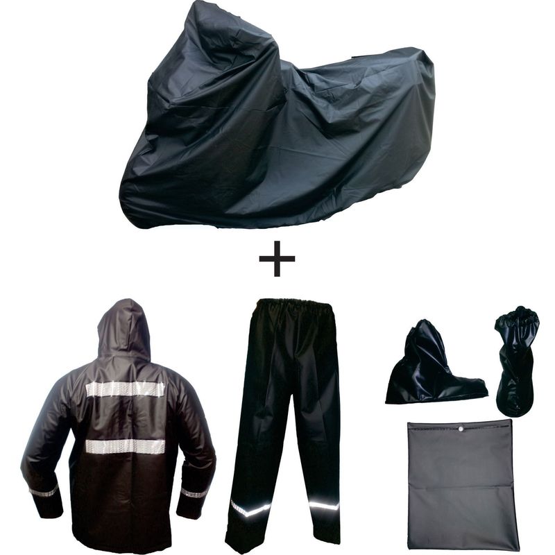 GENERICO - Combo Impermeable Moto 4 Piezas + Pijama Moto Sdc Original Talla: XXL