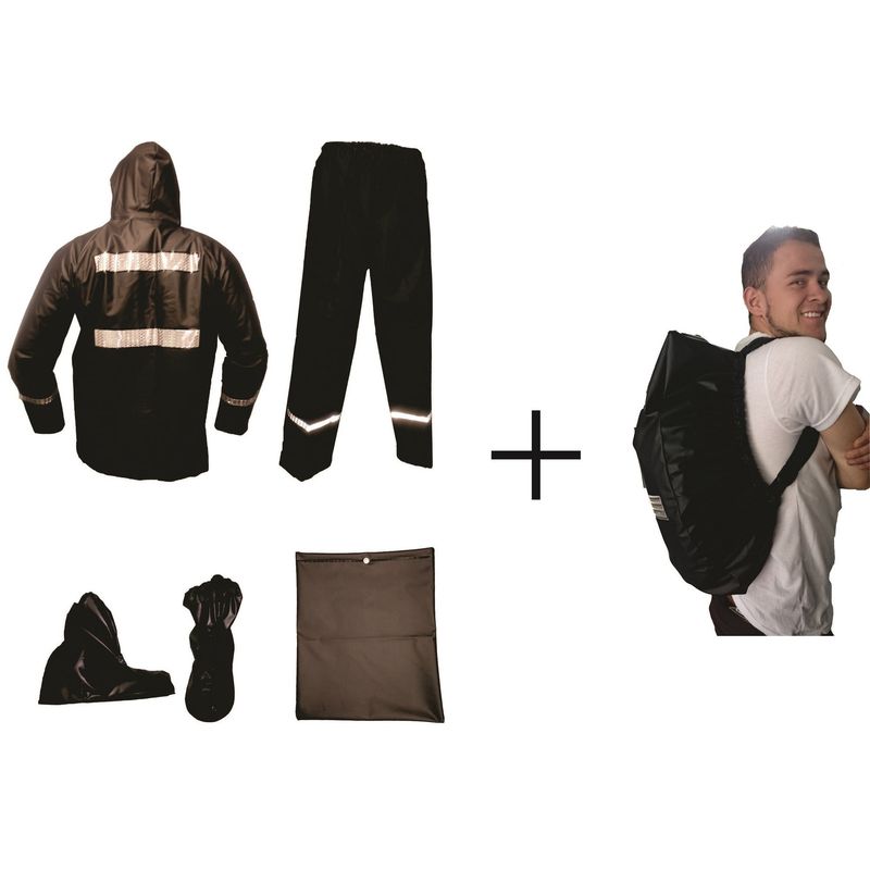 GENERICO - Combo Impermeable Moto 4 Piezas + Forro Maleta Talla: XXL