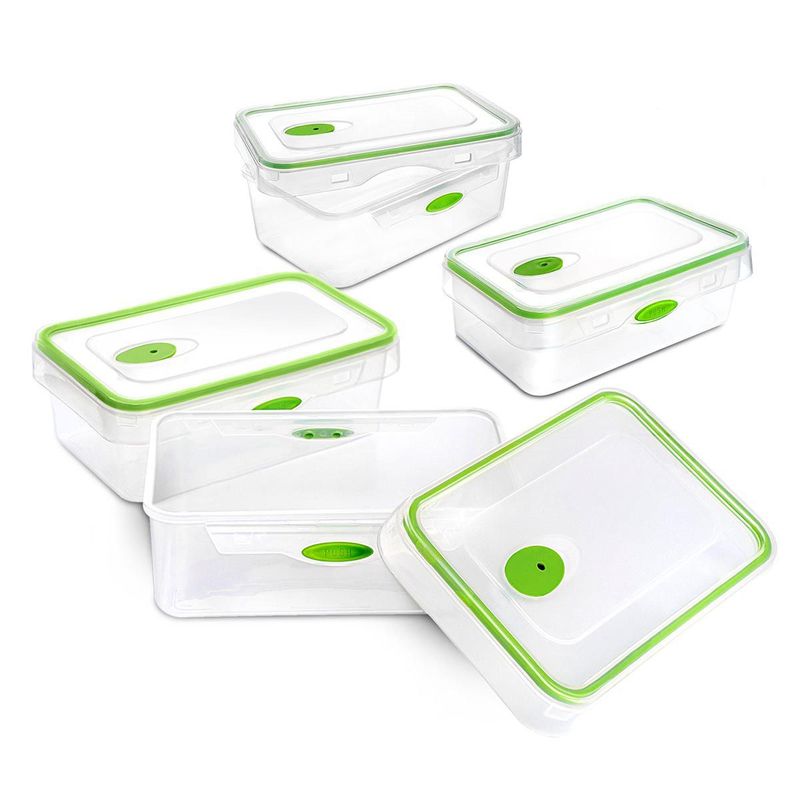 CHEF MASTER - Set X4 Recipientes para cocina tapper hermético portacomida Verde