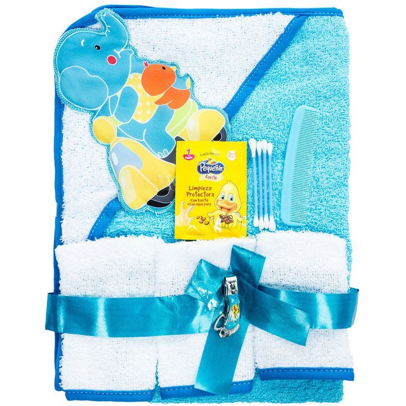 GENERICO - Kit de toalla limpia babitas para bebe glotoncitos - azul