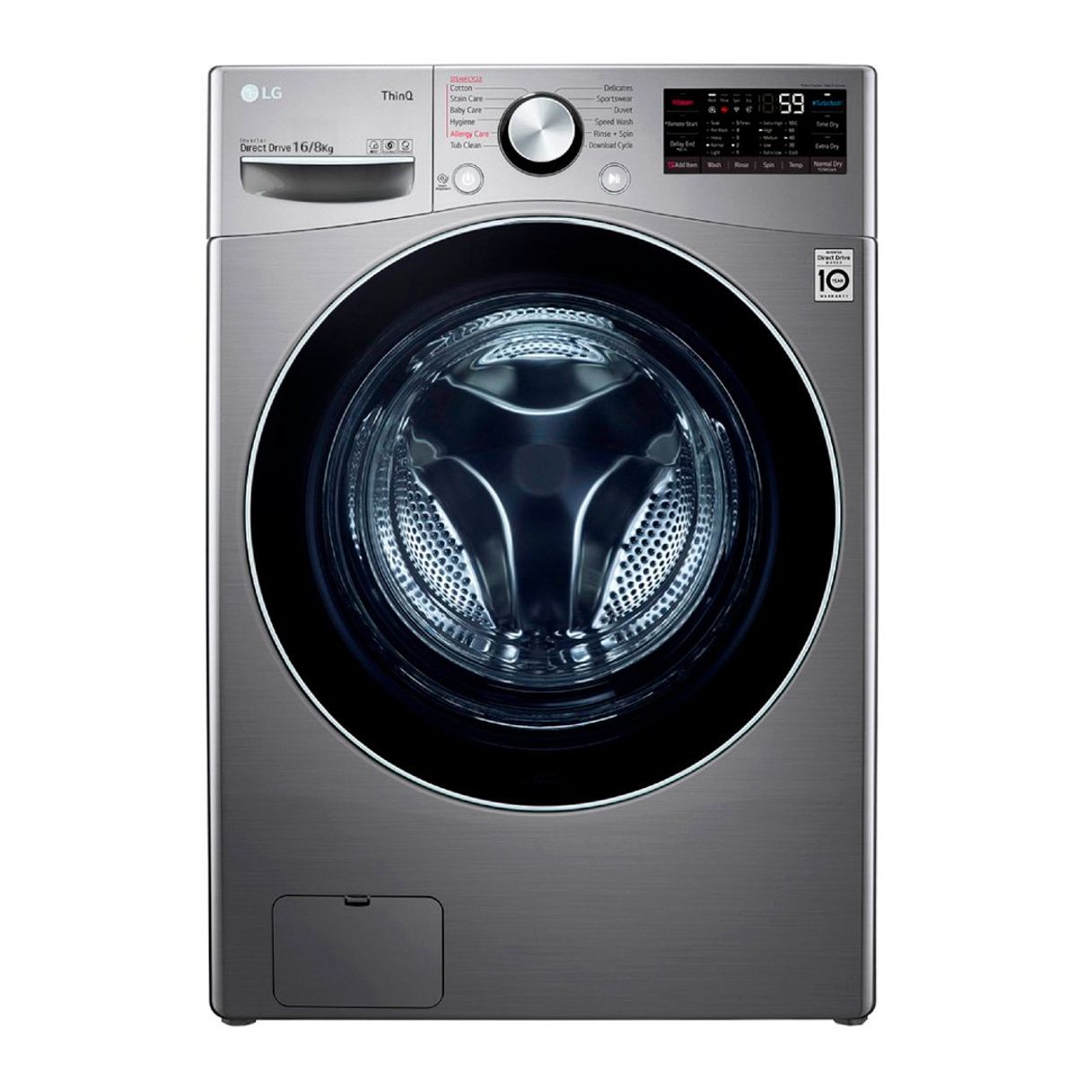 LG - Lavadora Secadora LG Carga Frontal 16Kg35Lbs WD16EG2S6 Gris