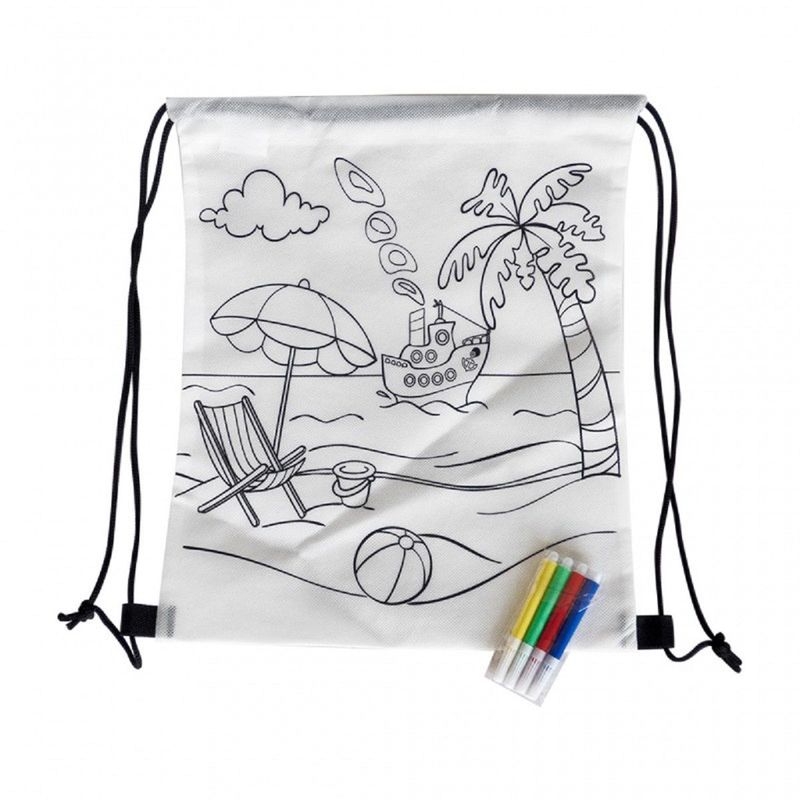 GENERICO - Tula Mochila Para Colorear X10 Unidades Incluye Plumones