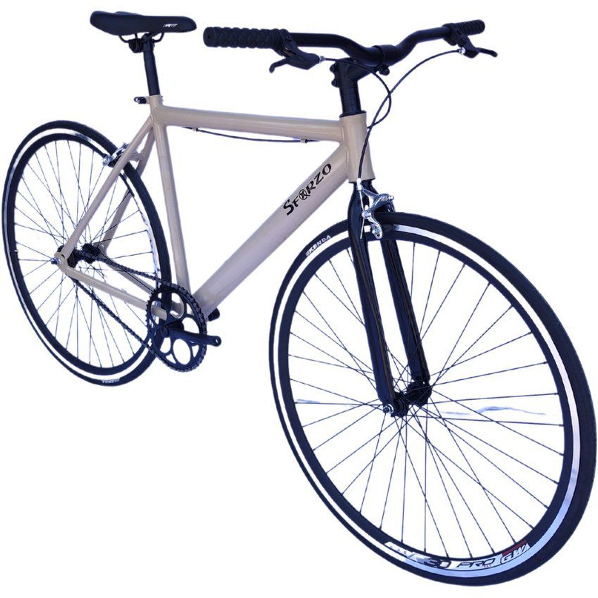 SFORZO - Bicicleta urbana fixed rin 700 manubrio recto - arena