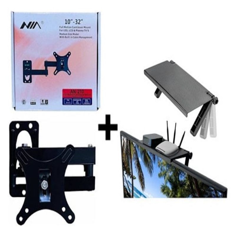 GENERICO - Soporte Tv De 10 A 32 An210 + Soporte Ajustable Plegable