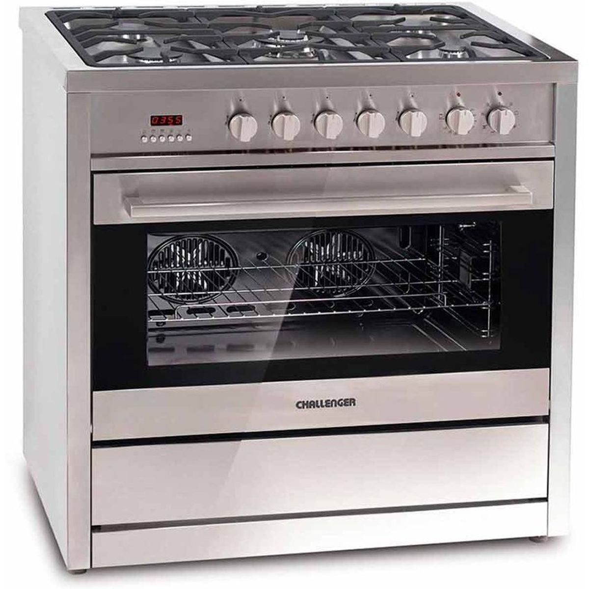 CHALLENGER - Estufa Auto Soportada de 5 Puestos a Gas y Horno Eléctrico