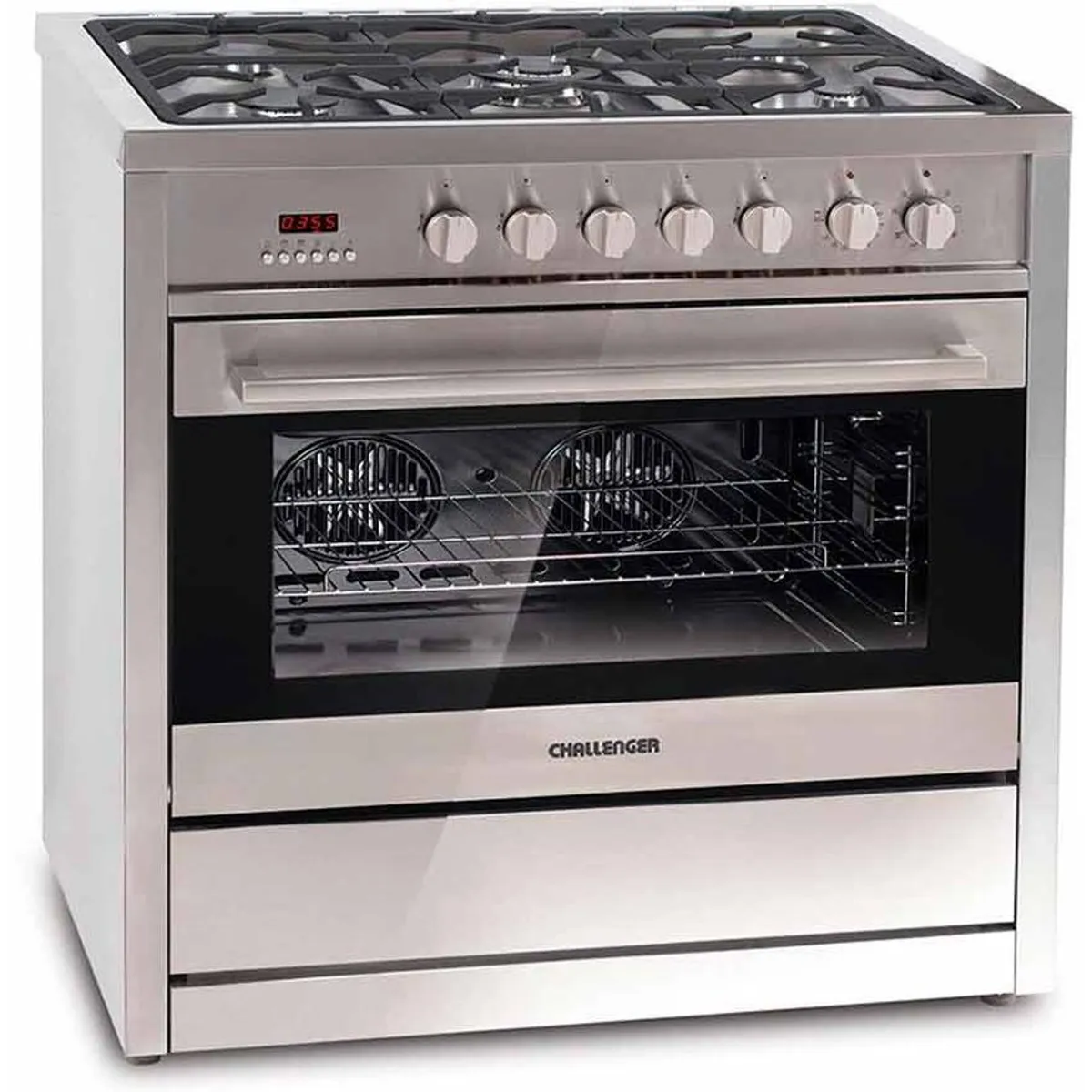 CHALLENGER - Estufa Auto Soportada de 5 Puestos a Gas y Horno Eléctrico