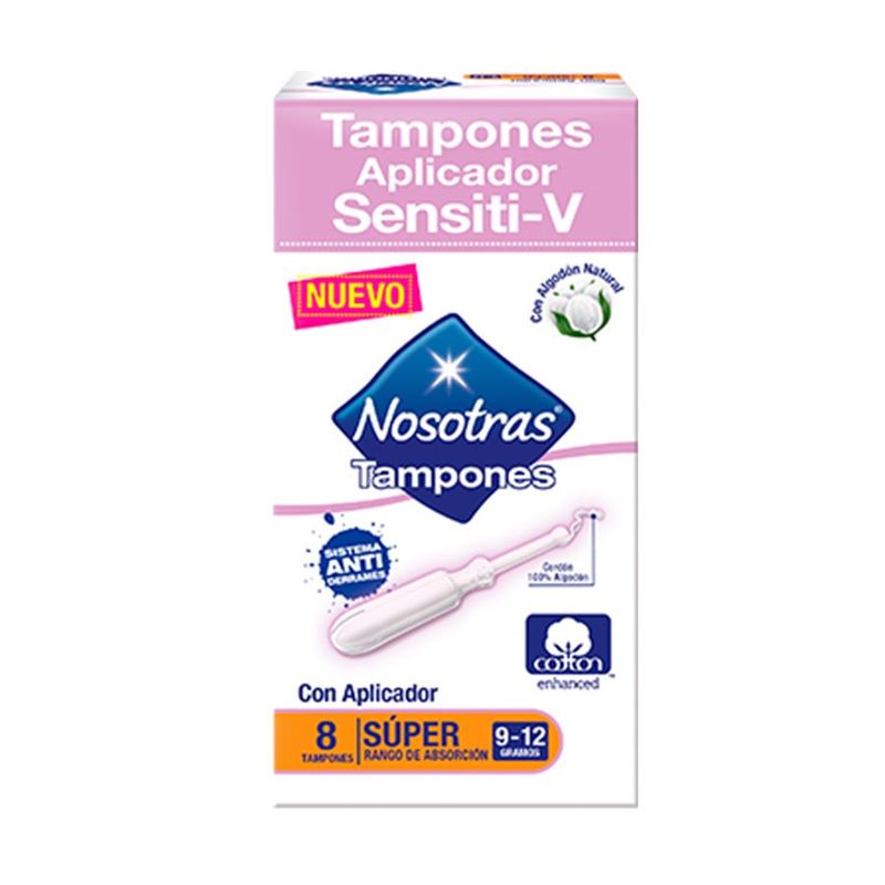 NOSOTRAS - Tampón Nosotras Con Aplicador Sensiti-V Super X 8 Unidades