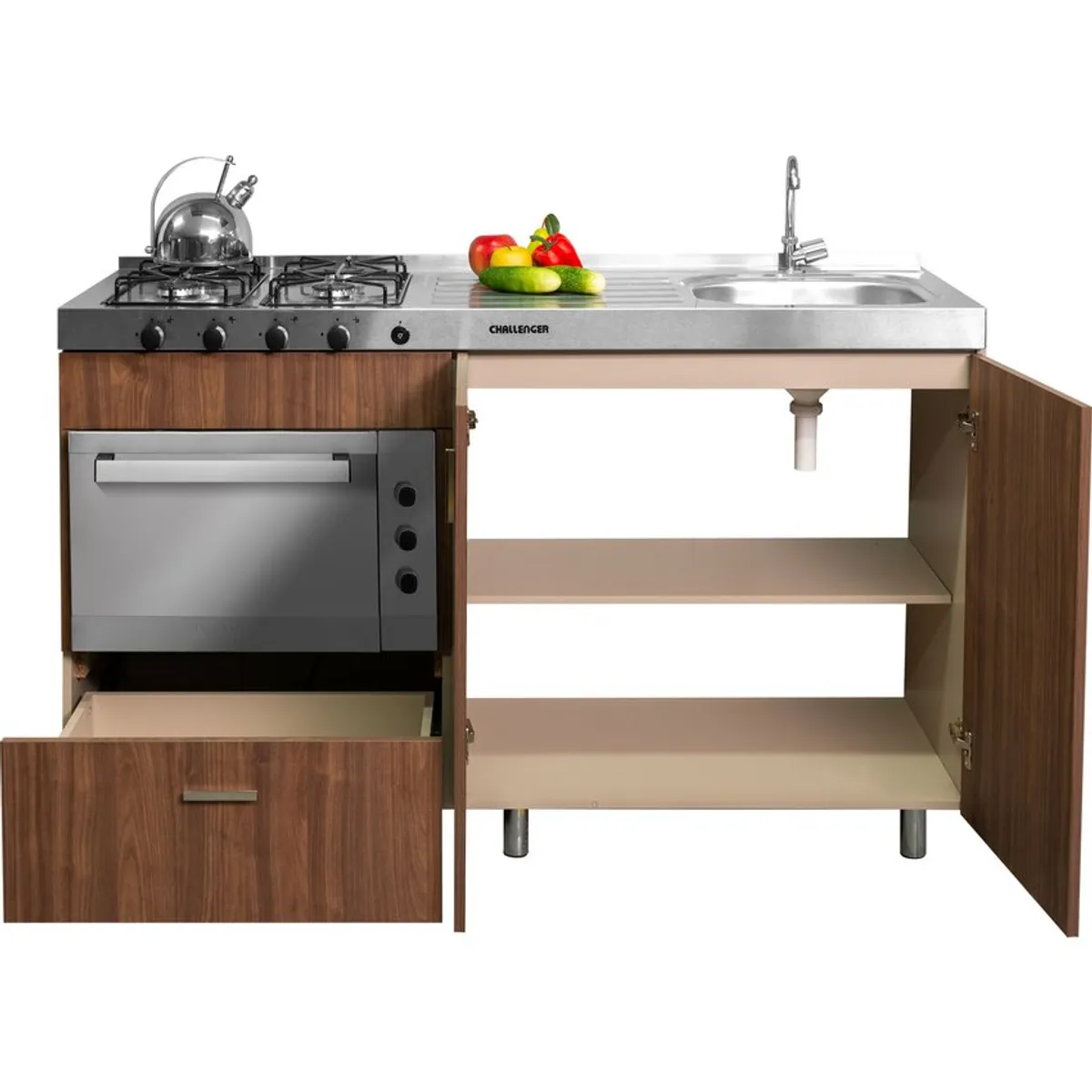 CHALLENGER - Mueble base cocina para horno de empotre dark 150 cm challenger