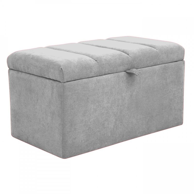 DISEÑOS RAMONA'S - Puff Baúl Paneles 80x40 Plata