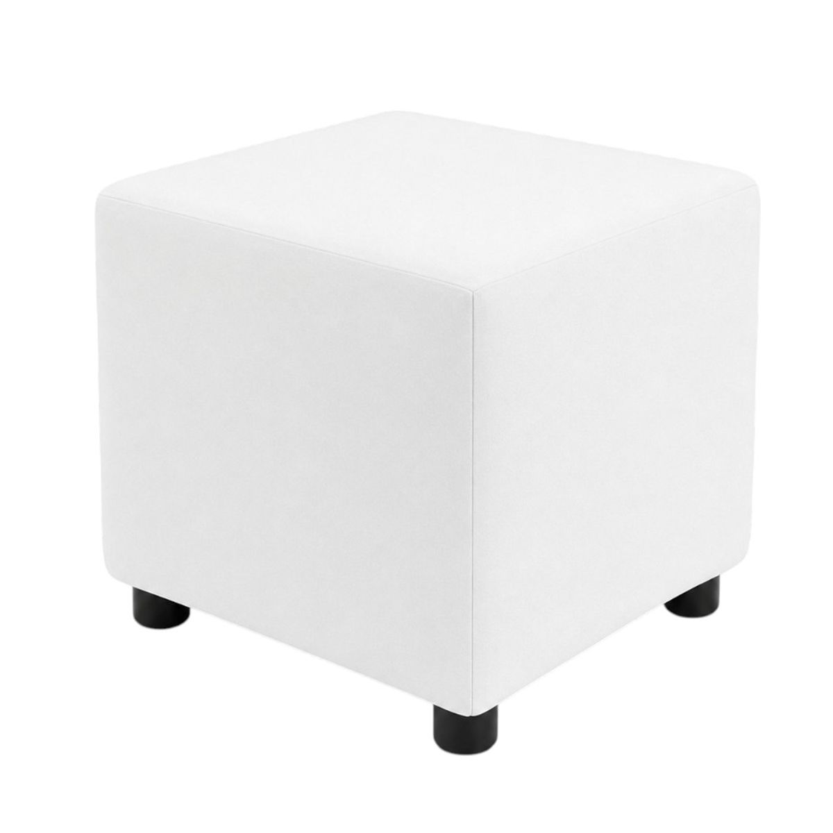 DISEÑOS RAMONA'S - Puff Decorativo 40x40 Blanco Tela
