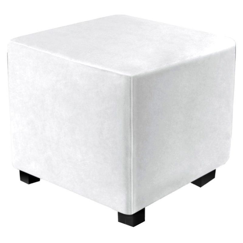 DISEÑOS RAMONA'S - Puff Decorativo 40x40 Blanco Tela