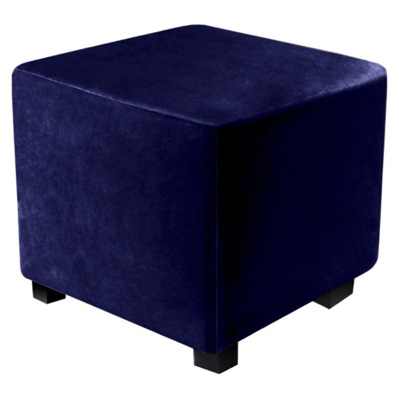DISEÑOS RAMONA'S - Puff Decorativo 40x40  Azul Oscuro Tela