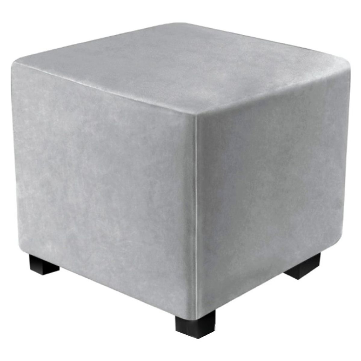 DISEÑOS RAMONA'S - Puff Decorativo 40x40 Gris Claro Tela