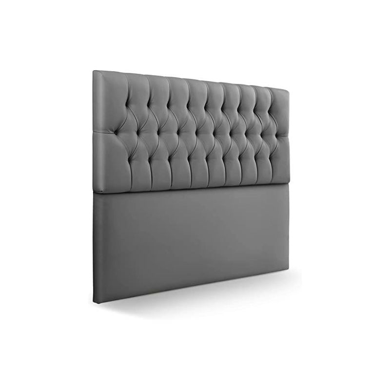 DISEÑOS RAMONA'S - Cabecero Doble 140x60+55 Rombos Gris Sintético