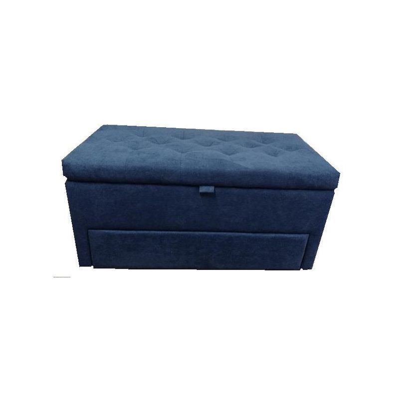 DISEÑOS RAMONA'S - Puff Baúl Zapatero Doble Nivel 100x50x50 Azul