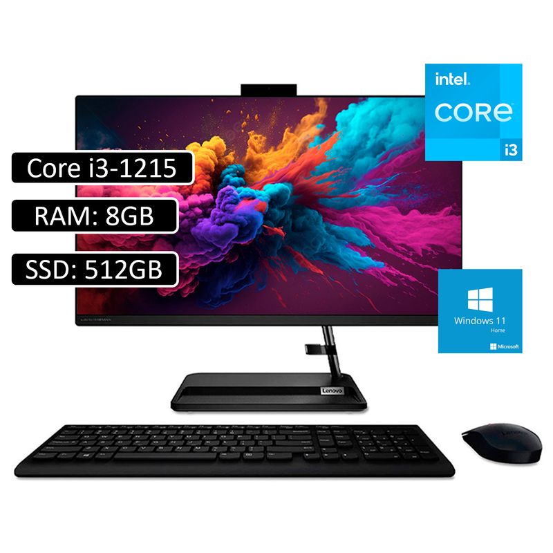 LENOVO - TODO EN UNO LENOVO 3 Intel Core i3-1215U RAM 8GB SSD 512GB WIN11 23.8" FHD