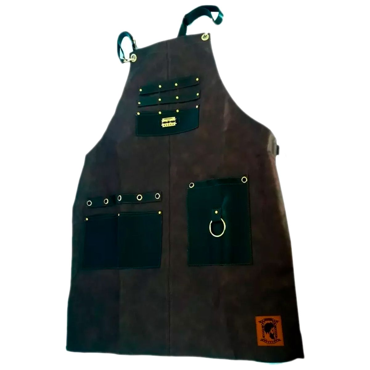 VITTORIA - Mandil barbería barbero delantal profesional café negro