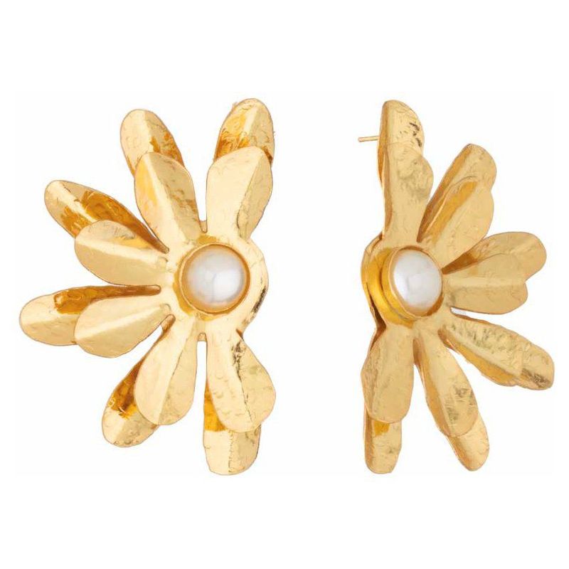 ENIGMA - Aretes topos pétalos de felicidad perla_.