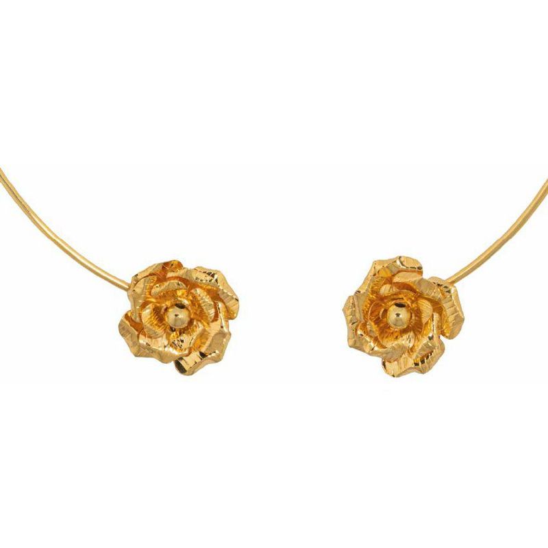 ENIGMA - Collar gargantilla y aretes reflejo floral_.