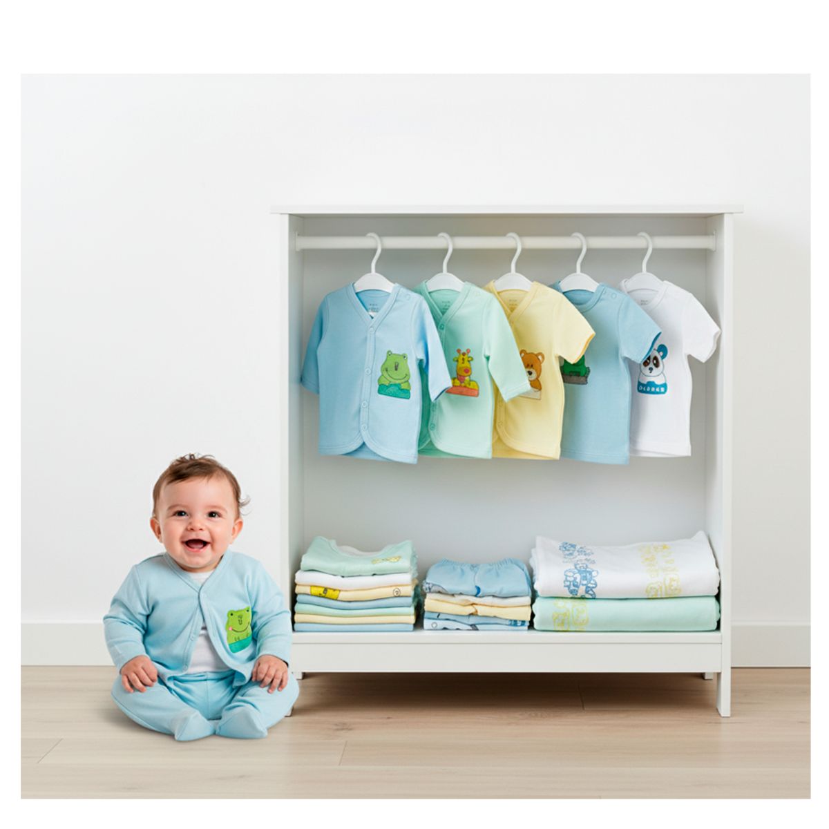 BABY KDS - Set semanario 21 piezas bebe niño glotoncitos - azul