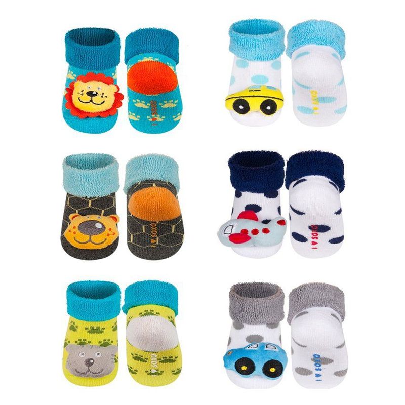 BABY KDS - Set medias sonajero x 6  para niño / bebe - multicolor