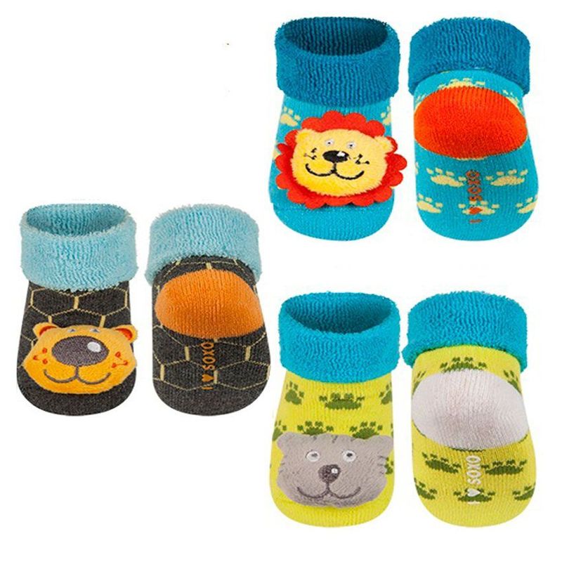 BABY KDS - Set medias sonajero x 3  para niño / bebe - multicolor