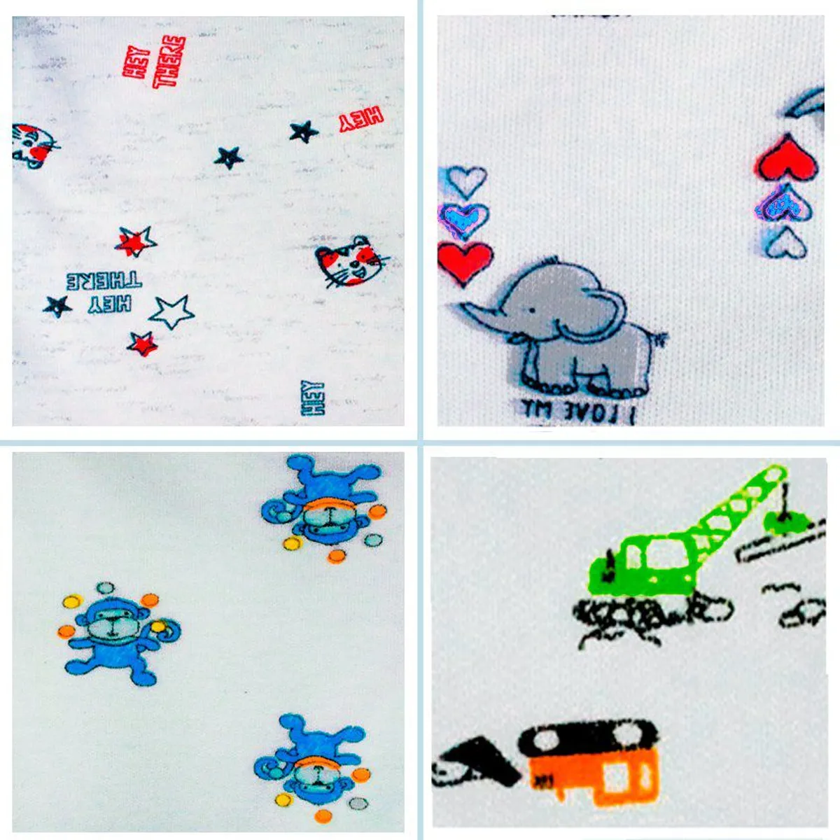 BABY KDS - Set mamelucos para bebe niño x4 glotoncitos -  multicolor