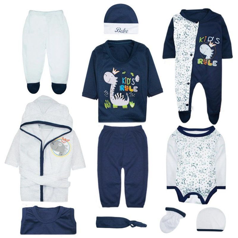 BABY KDS - Set primera muda 11 piezas glotoncitos - azul