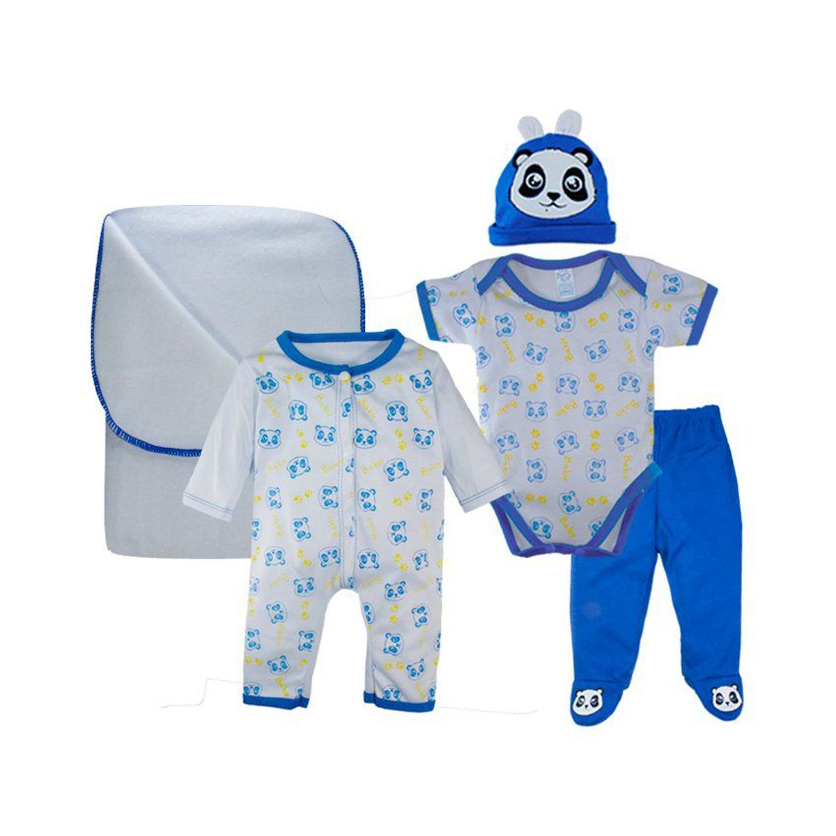 BABY KDS - Set primera muda panda glotoncitos - azul
