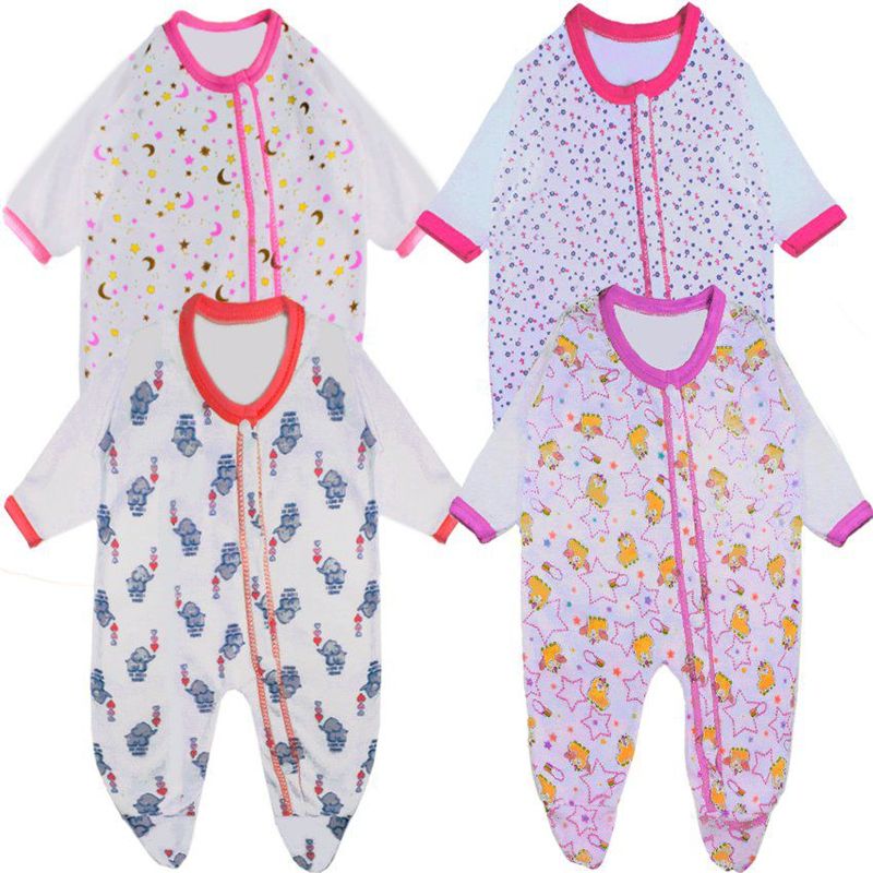 BABY KDS - Set mamelucos para bebe niña x4 glotoncitos -  multicolor.