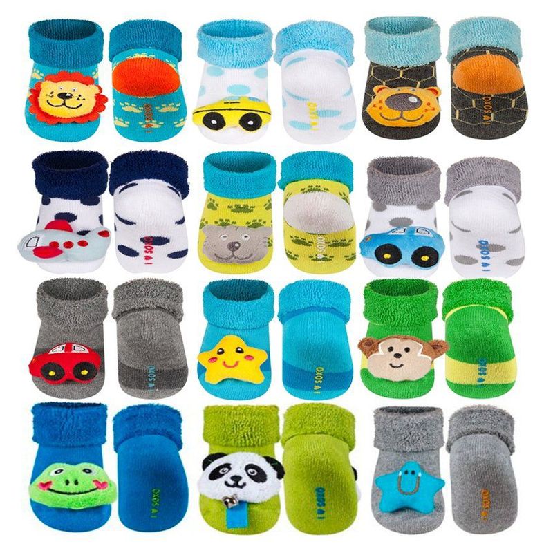 BABY KDS - Set medias sonajero x 12  para niño / bebe - multicolor