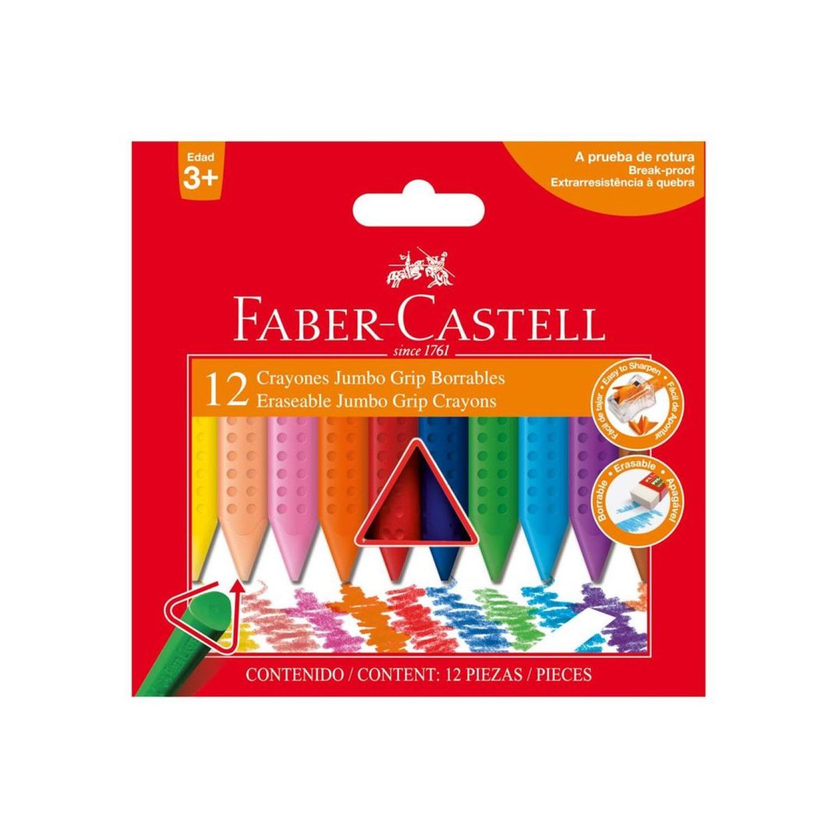 FABER CASTELL - Crayones De Cera Jumbo X 12 Uds Faber Castell