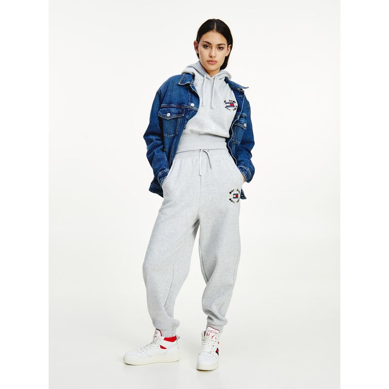 TOMMY HILFIGER - Pantalón Gris Tommy Jeans Hr Floral Badge Mujer Tommy Hilfiger