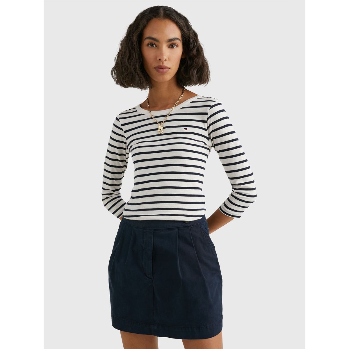 TOMMY HILFIGER - Camiseta 1985 De Manga Tres Cuartos Mujer  Tommy Hilfiger