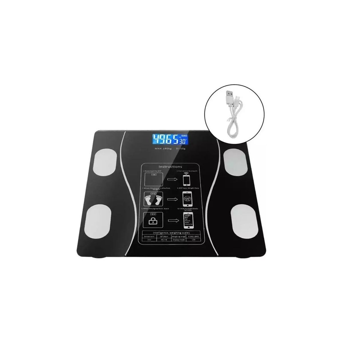 DISTRIBUCIONES GUZ SAS - Báscula Pesa Digital Bluetooth Batería Recargable