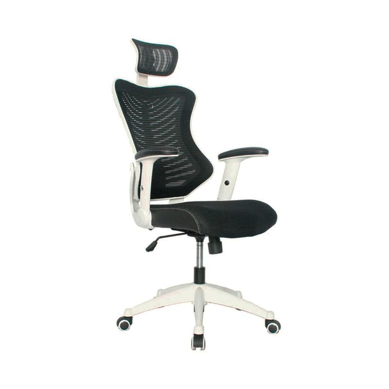 GENERICO - Silla de Oficina Ergonómica Rumania Marco Blanco